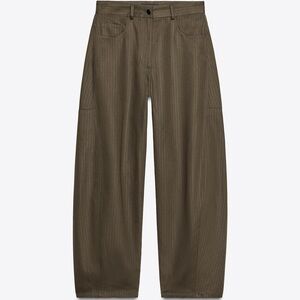 Zara Women's Barrel Jeans in Olive Green
